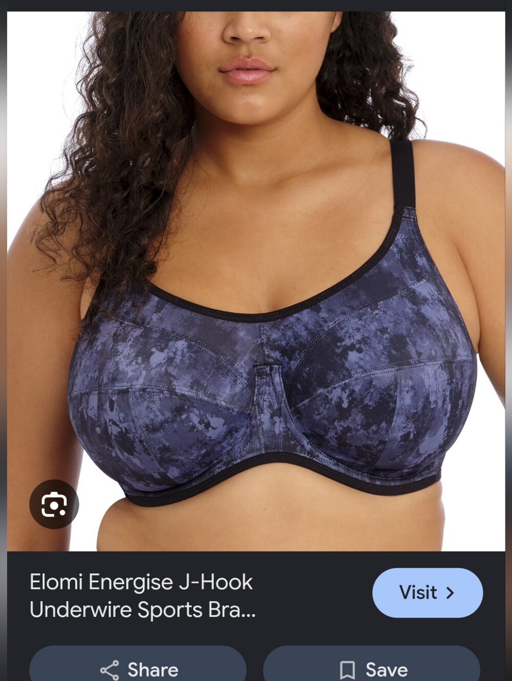 Elomi Energise J-hook Underwire Sports Bra Women Size 44H Support Gym Activewear
